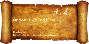 Andor Lóránt névjegykártya