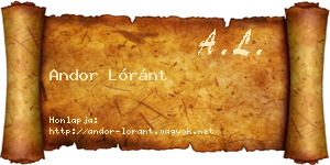 Andor Lóránt névjegykártya