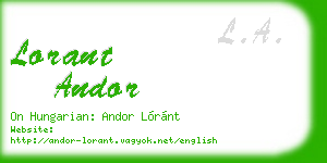 lorant andor business card